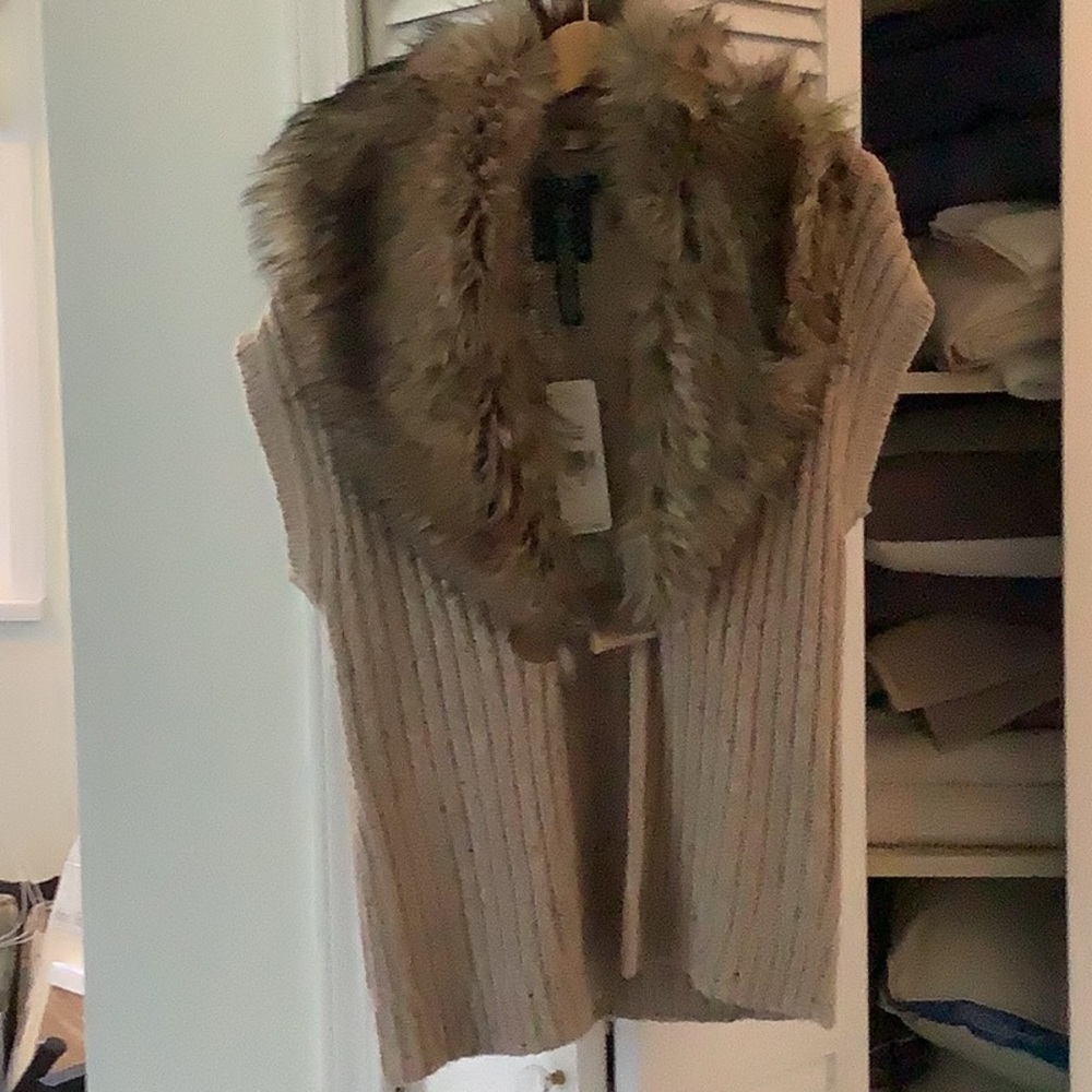 Ralph Lauren petite fur vest